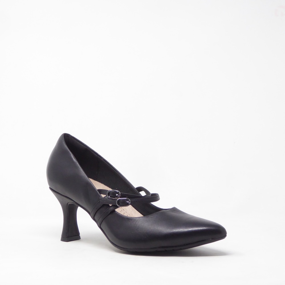 Clarks Women Pumps Black Leather Kataleyna Joy Mary Jane Heels 11